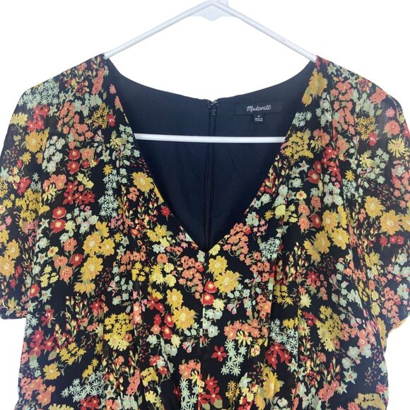 Madewell Dolman-Sleeve Ruffle-Hem Midi Dress in Flower Garden Summer - Picture 3 of 10